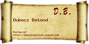 Dubecz Botond névjegykártya