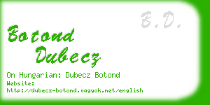 botond dubecz business card